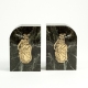 Green Marble Gold Plated "Golf" Bookends,
