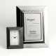 4" x 6" Picture Frame & Clock in Chrome Finish with Gunmetal Accent