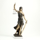 18 1/2" Lady Justice Sculpture with Bronzed Finish on White Marble Base.
