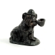 Bronzed Finished Bull Dog Sculpture with Changeable Cigar or Pipe.