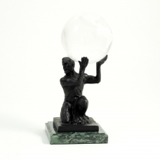Atlas Ball Holder, Bronze Finished on Marble,