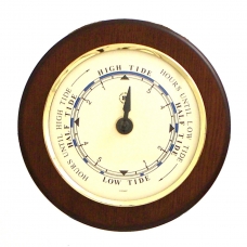 Brass Tide Clock on Cherry Wood,