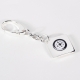 Key Ring w/ Compass, Silver Plated, 