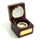 Navigator Clock w/Compass in Wood Box,